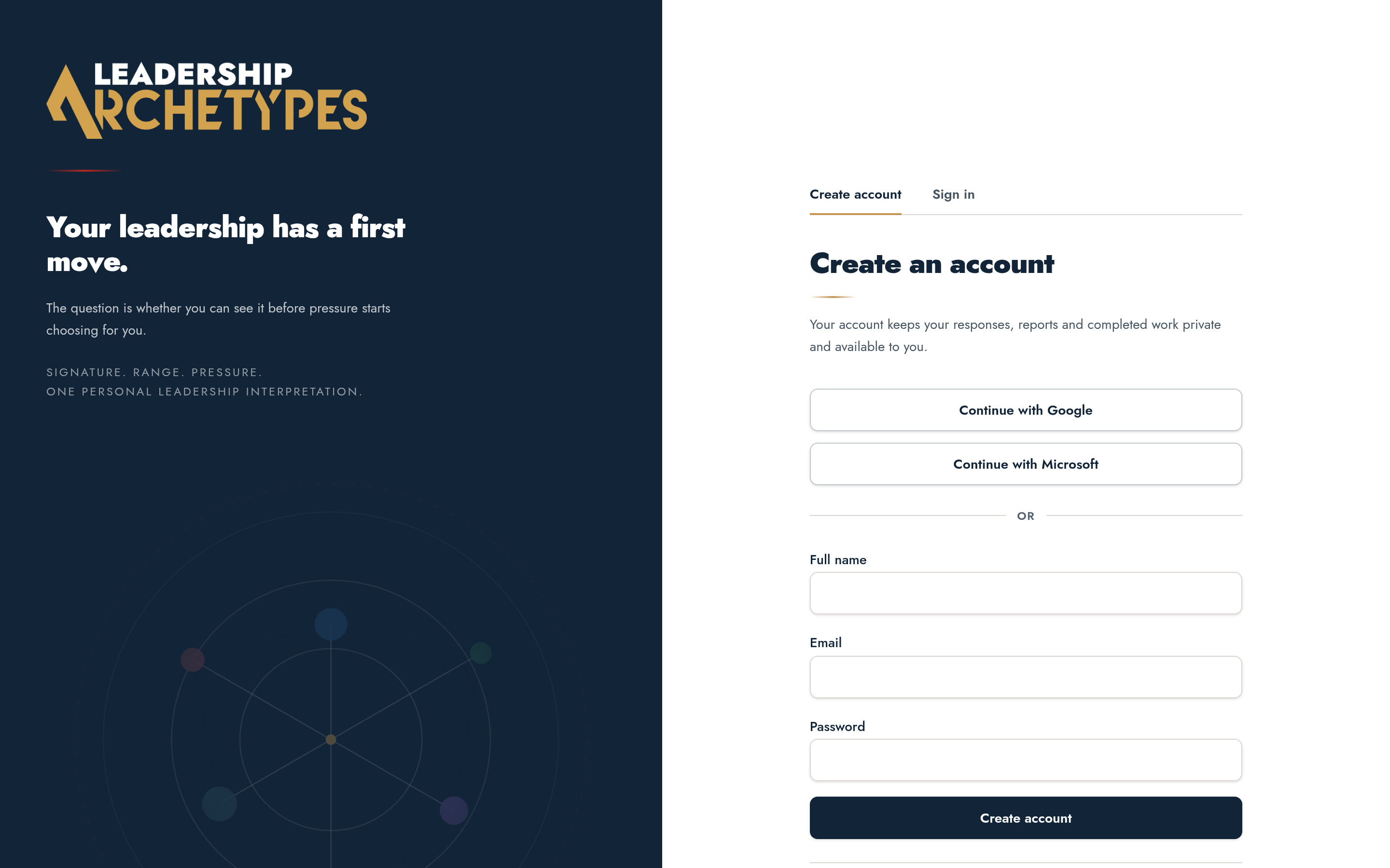 Two-step signup with account creation followed by the embedded payment panel
