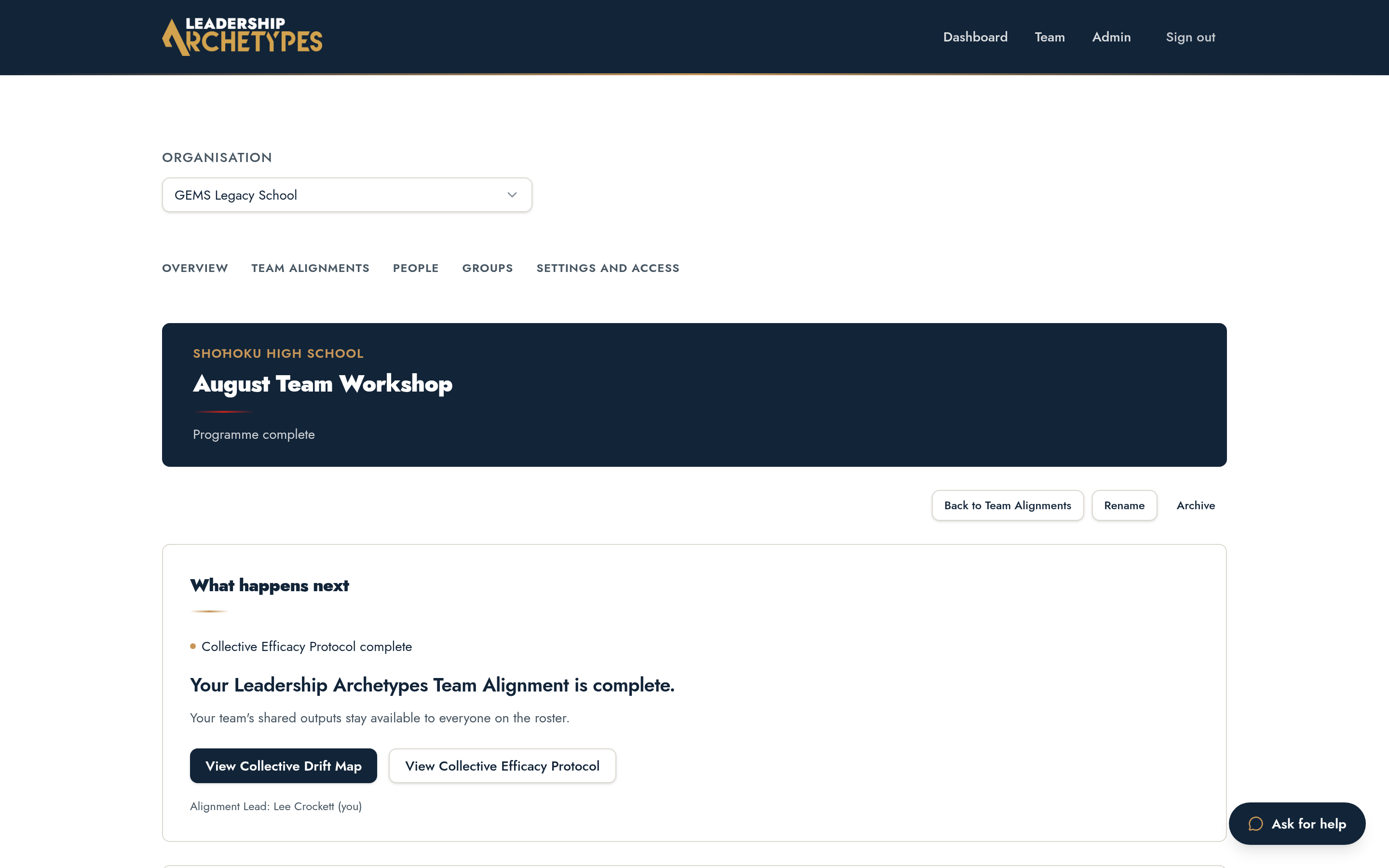 Informed team consent request panel